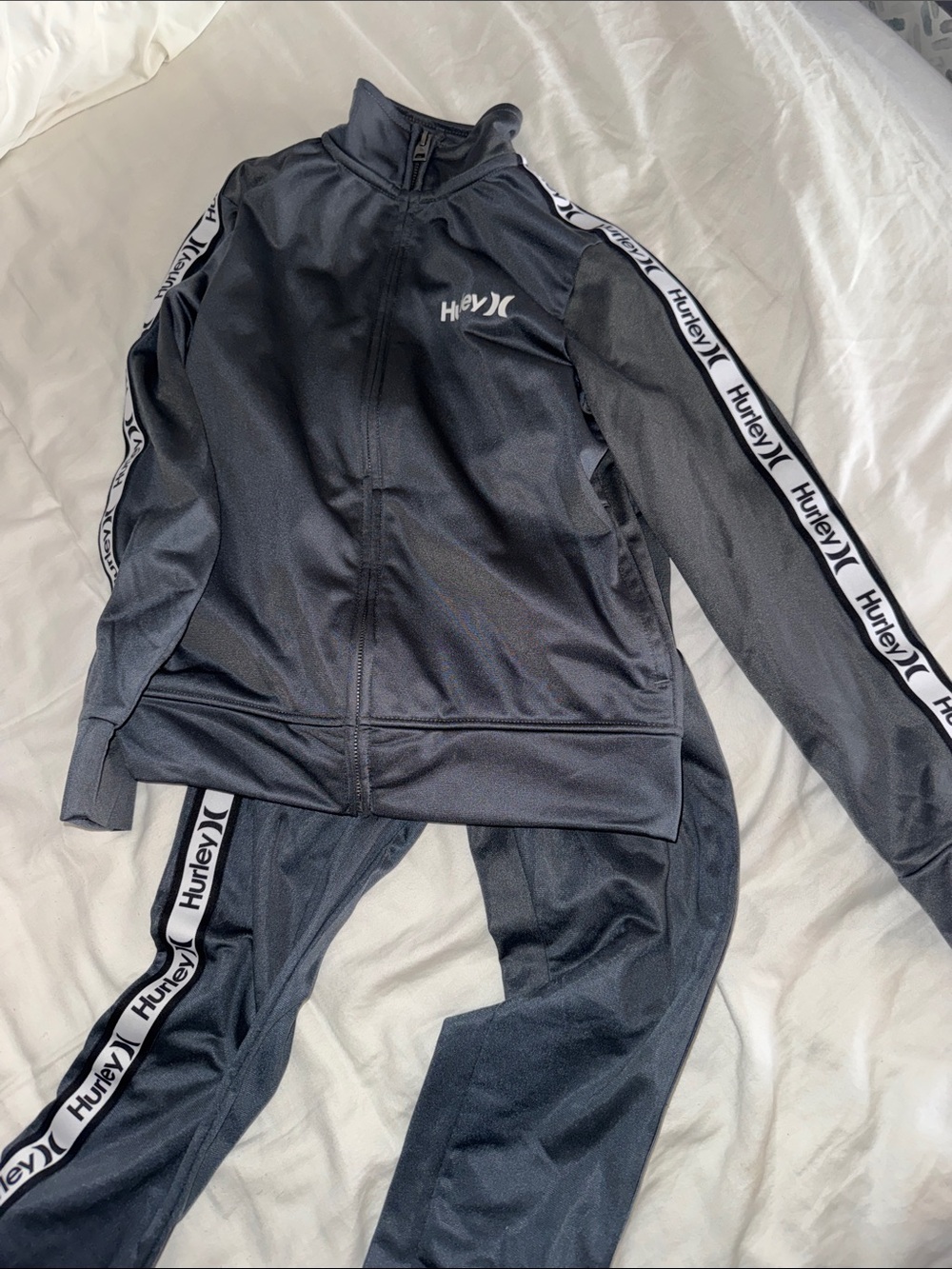 Hurley Black Logo-Tape Track Jacket and Pants